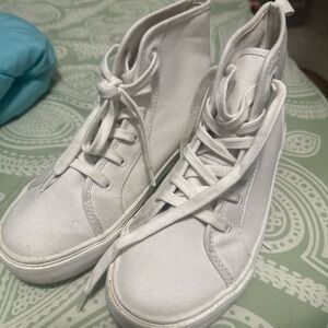 Kids White High-Top Sneakers